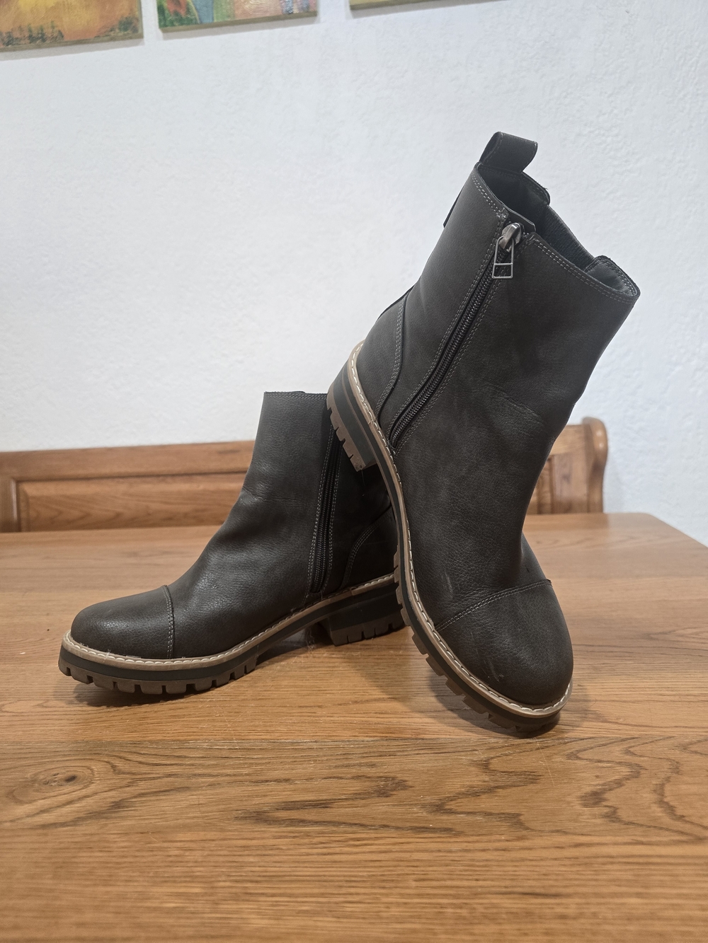 Time and Tru Slate Grey Ankle Riding Boots - Size 9